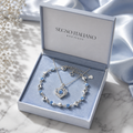 Set Collana e Bracciale Cuore con Cristalli Blu - Elegante e Unico