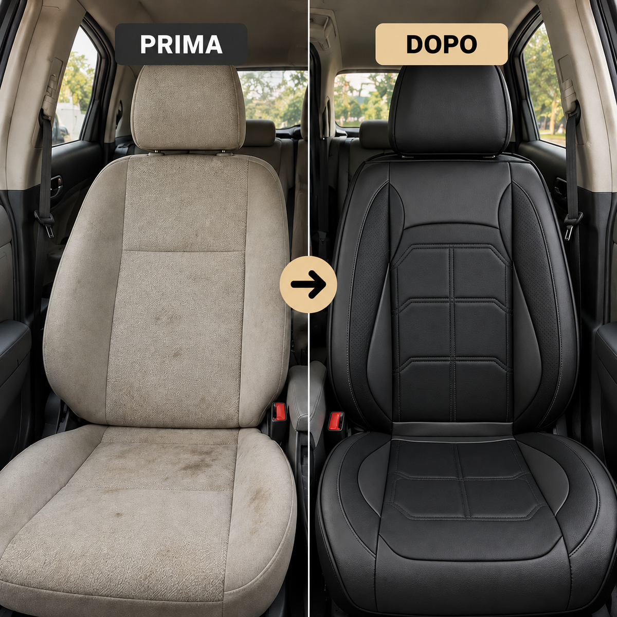 Coprisedili Auto Premium™ – Interni Come Nuovi in Pochi Minuti | Set da 2
