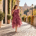 ÉLÉONORE™ | Abito Floreale in Chiffon
