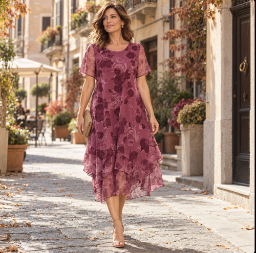 ÉLÉONORE™ | Abito Floreale in Chiffon