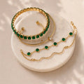 Set 4 Bracciali Oro e Agata Verde - moderno, elegante e versatile