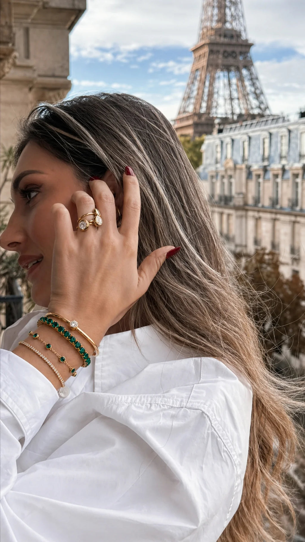 Set 4 Bracciali Oro e Agata Verde - moderno, elegante e versatile