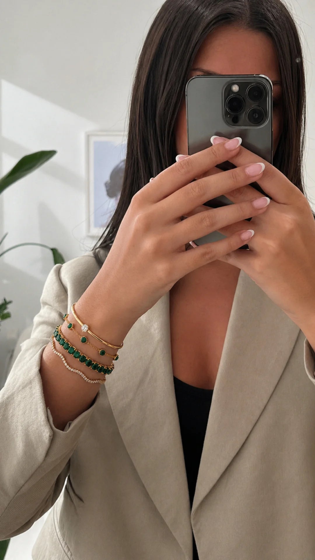 Set 4 Bracciali Oro e Agata Verde - moderno, elegante e versatile