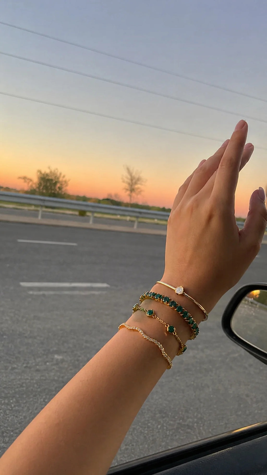 Set 4 Bracciali Oro e Agata Verde - moderno, elegante e versatile